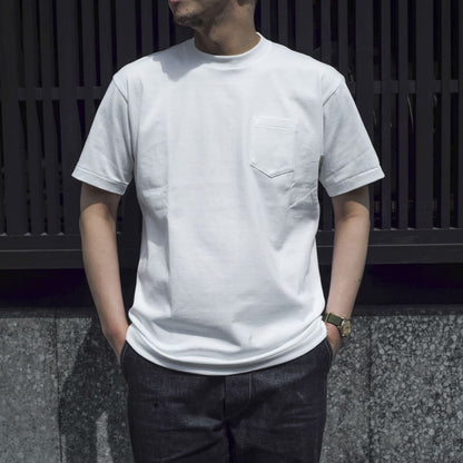 POCKET TEE - USA COTTON - WHITE & BLACK & GREY