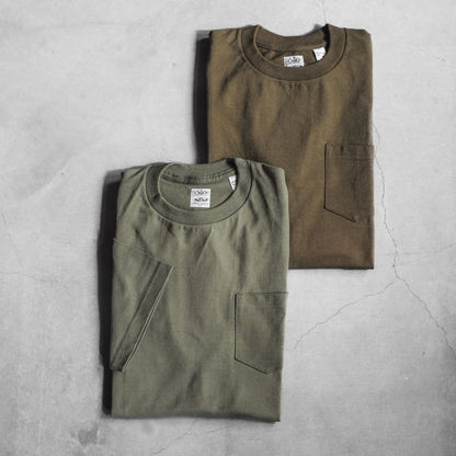 MADE IN USA POCKET TEE - USA COTTON - GREEN & OLIVE