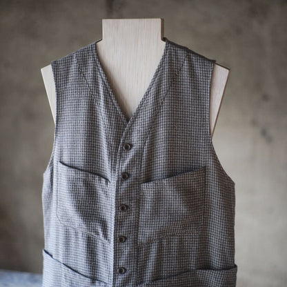 SAGAN - COTTON × WOOL × SILK - GREY HOUND'S TOOTH