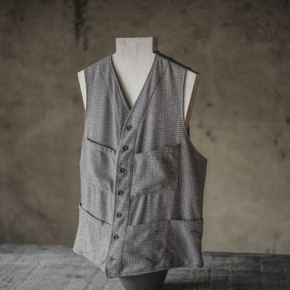 SAGAN - COTTON × WOOL × SILK - GREY HOUND'S TOOTH