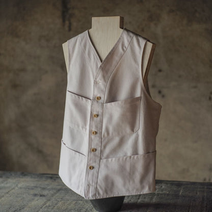 SAGAN - COUTIL COTTON - ECRU LILA STRIPE