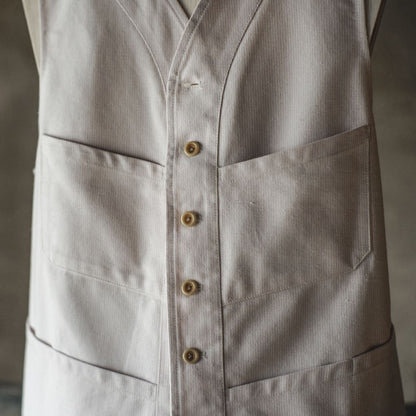 SAGAN - COUTIL COTTON - ECRU LILA STRIPE