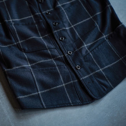 SAGAN - FOX FLANNEL - NAVY WINDOW CHECK