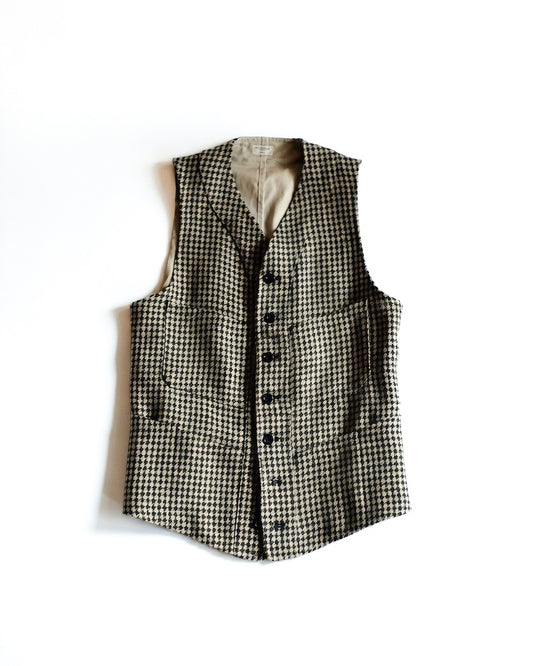 SAGAN - HOUND'S TOOTH LINEN - BLACK × NATURAL