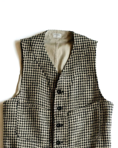 SAGAN - HOUND'S TOOTH LINEN - BLACK × NATURAL