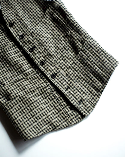 SAGAN - HOUND'S TOOTH LINEN - BLACK × NATURAL