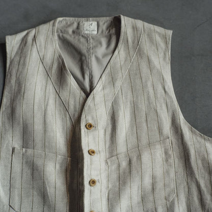 SAGAN - IRISH LINEN - BEIGE TENNIS STRIPE