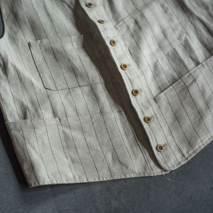 SAGAN - IRISH LINEN - BEIGE TENNIS STRIPE