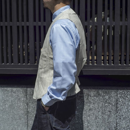 SAGAN - IRISH LINEN - BEIGE TENNIS STRIPE