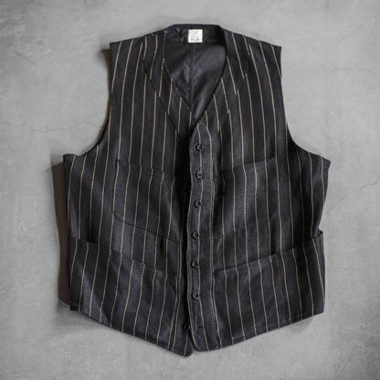 SAGAN - IRISH LINEN - BLACK TENNIS STRIPE