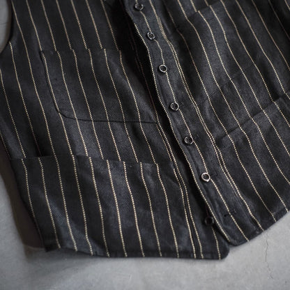 SAGAN - IRISH LINEN - BLACK TENNIS STRIPE