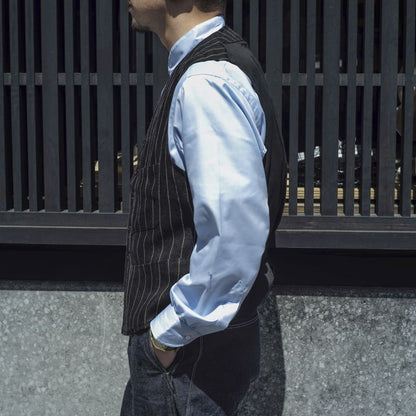 SAGAN - IRISH LINEN - BLACK TENNIS STRIPE