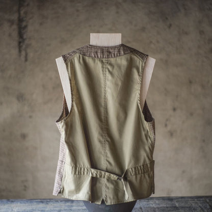 SAGAN - LINEN × WOOL × CASHMERE - CAMEL MULTI CHECK