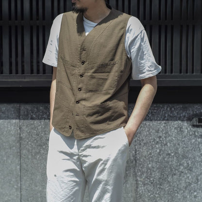 SAGAN - SEERSUCKER - KHAKI