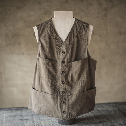 SAGAN - SEERSUCKER - KHAKI