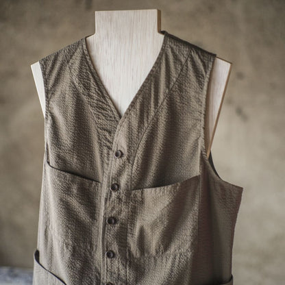 SAGAN - SEERSUCKER - KHAKI