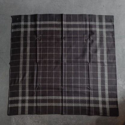 DOT SATIN SCARF - COTTON - NAVY & BROWN