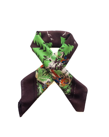 SCARF GREAT PLANTS - WOOL × SILK - BROWN
