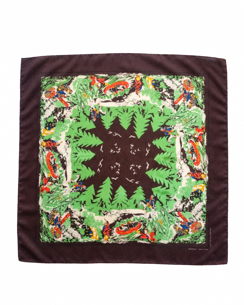 SCARF GREAT PLANTS - WOOL × SILK - BROWN
