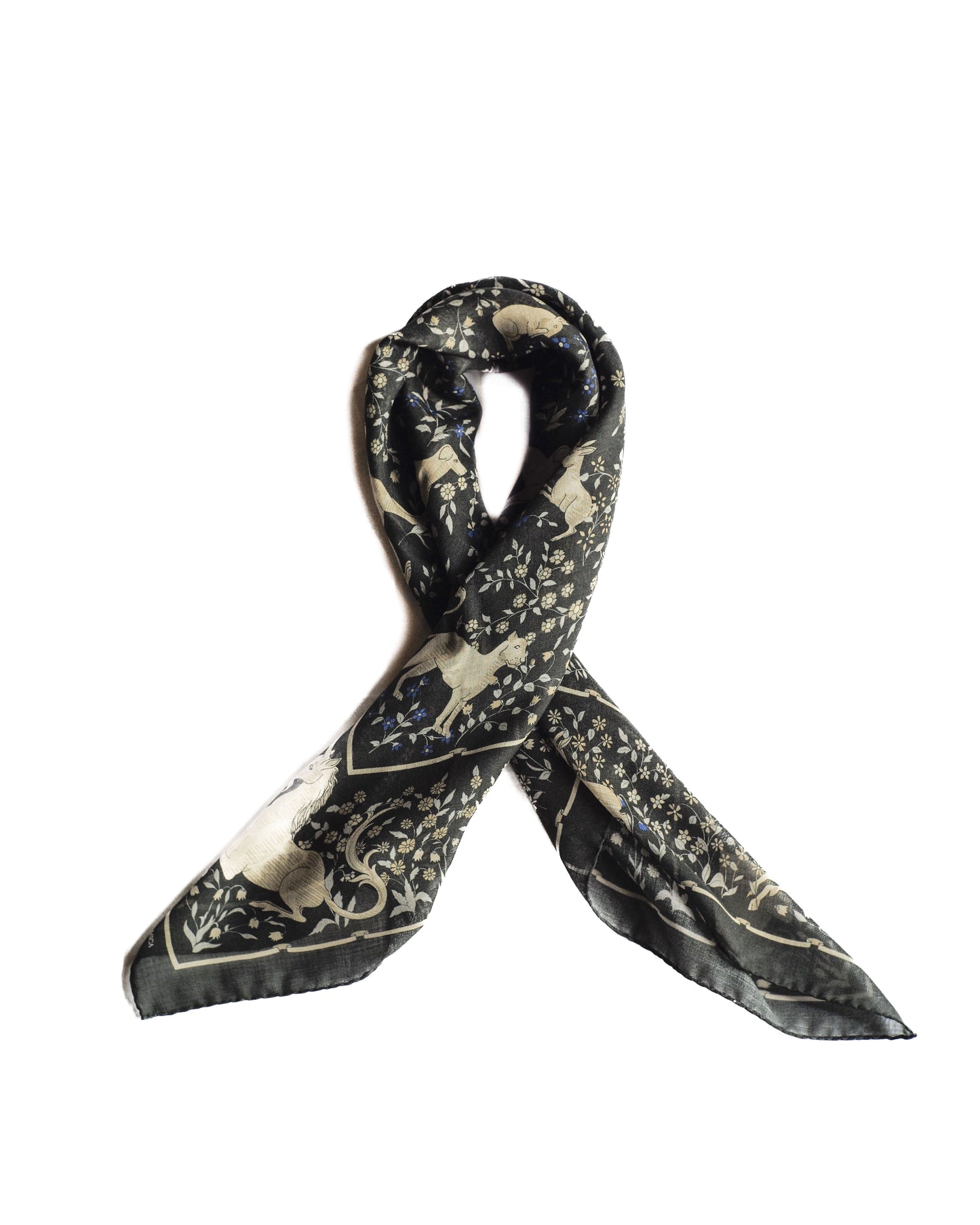 UNICORN SCARF - WOOL × SILK - BLACK