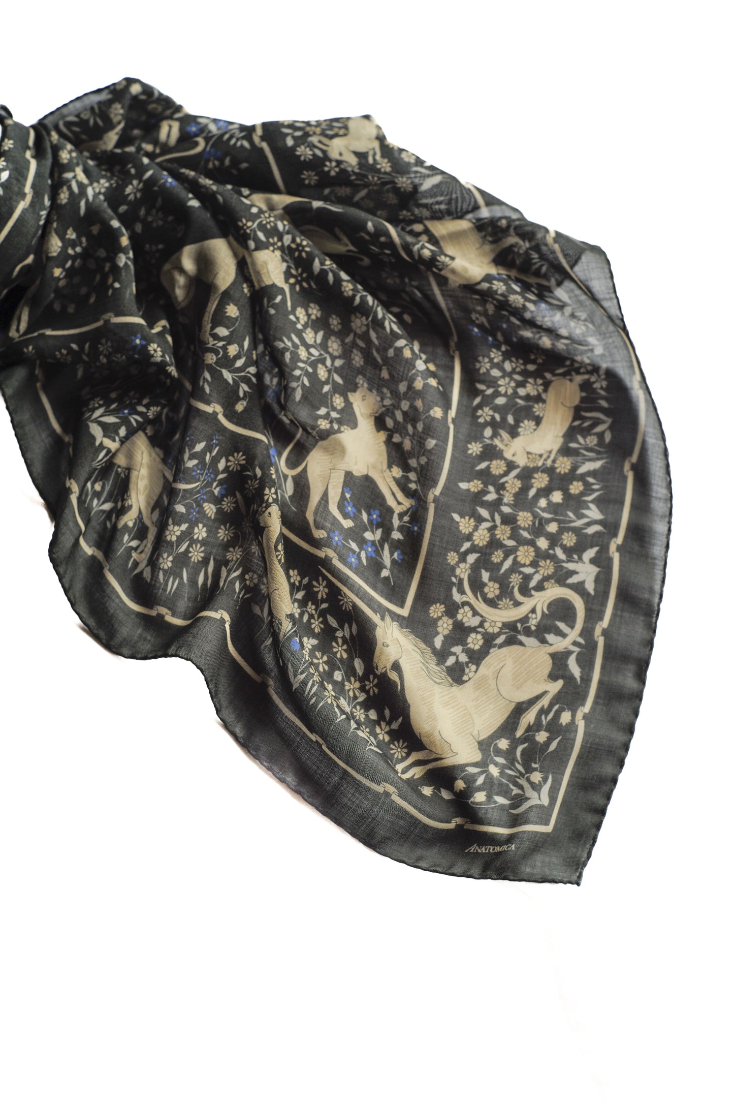 UNICORN SCARF - WOOL × SILK - BLACK