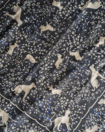 UNICORN SCARF - WOOL × SILK - BLACK
