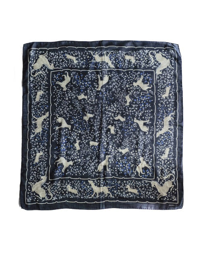 UNICORN SCARF - WOOL × SILK - NAVY