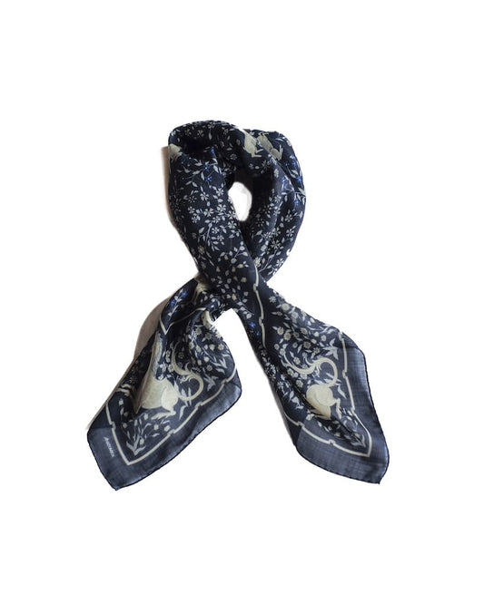 UNICORN SCARF - WOOL × SILK - NAVY
