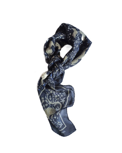 UNICORN SCARF - WOOL × SILK - NAVY
