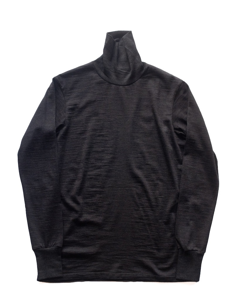 SFM TURTLE NECK TEE - MERINO WOOL - CHARCOAL & GREY