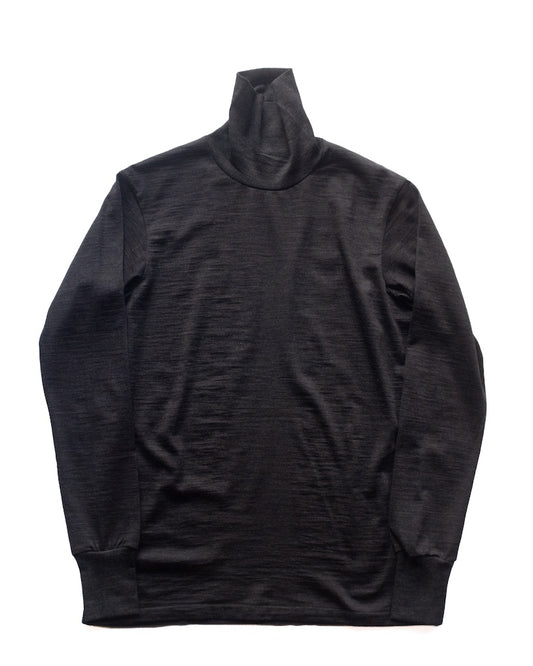 SFM TURTLE NECK TEE - MERINO WOOL -  GREY & CHARCOAL