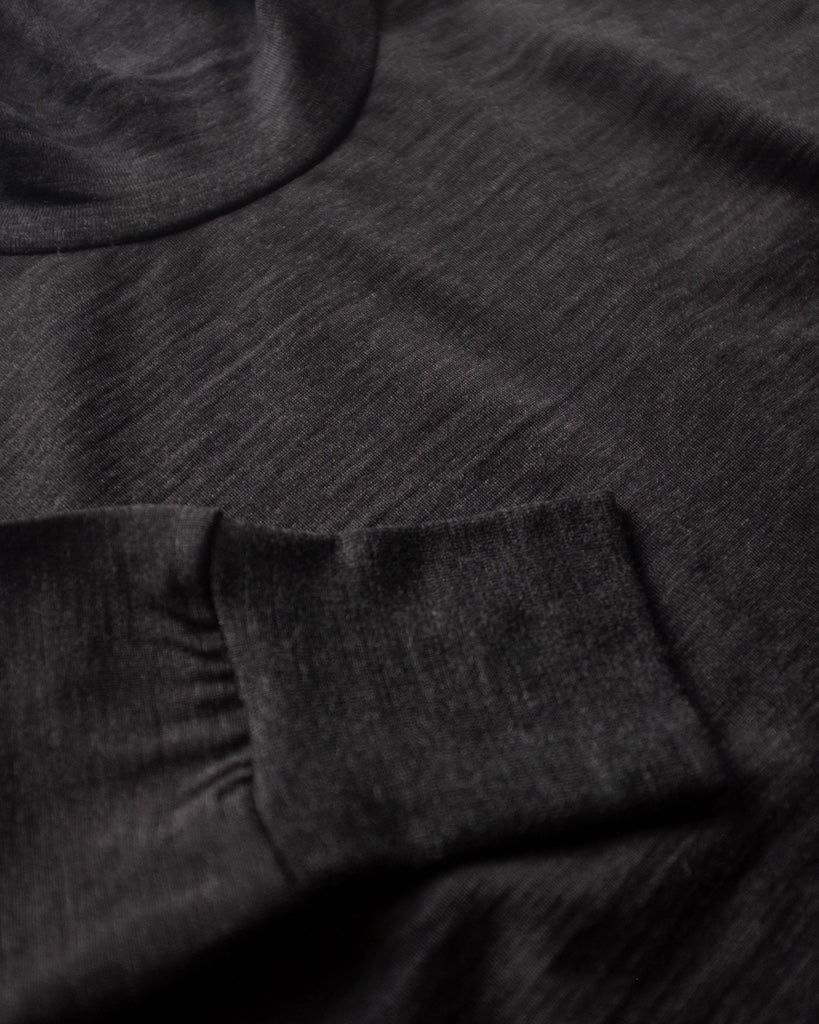SFM TURTLE NECK TEE - MERINO WOOL - CHARCOAL & GREY