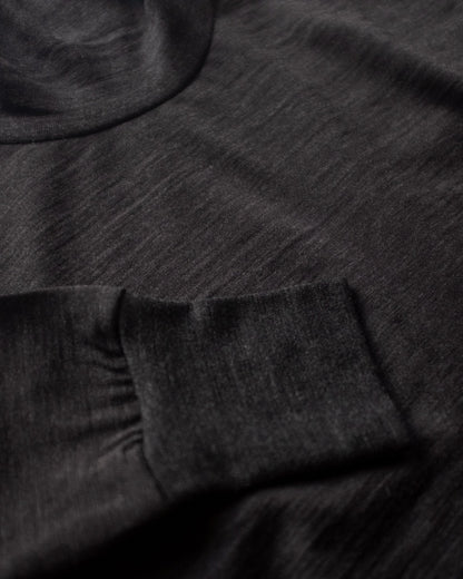SFM TURTLE NECK TEE - MERINO WOOL - CHARCOAL & GREY