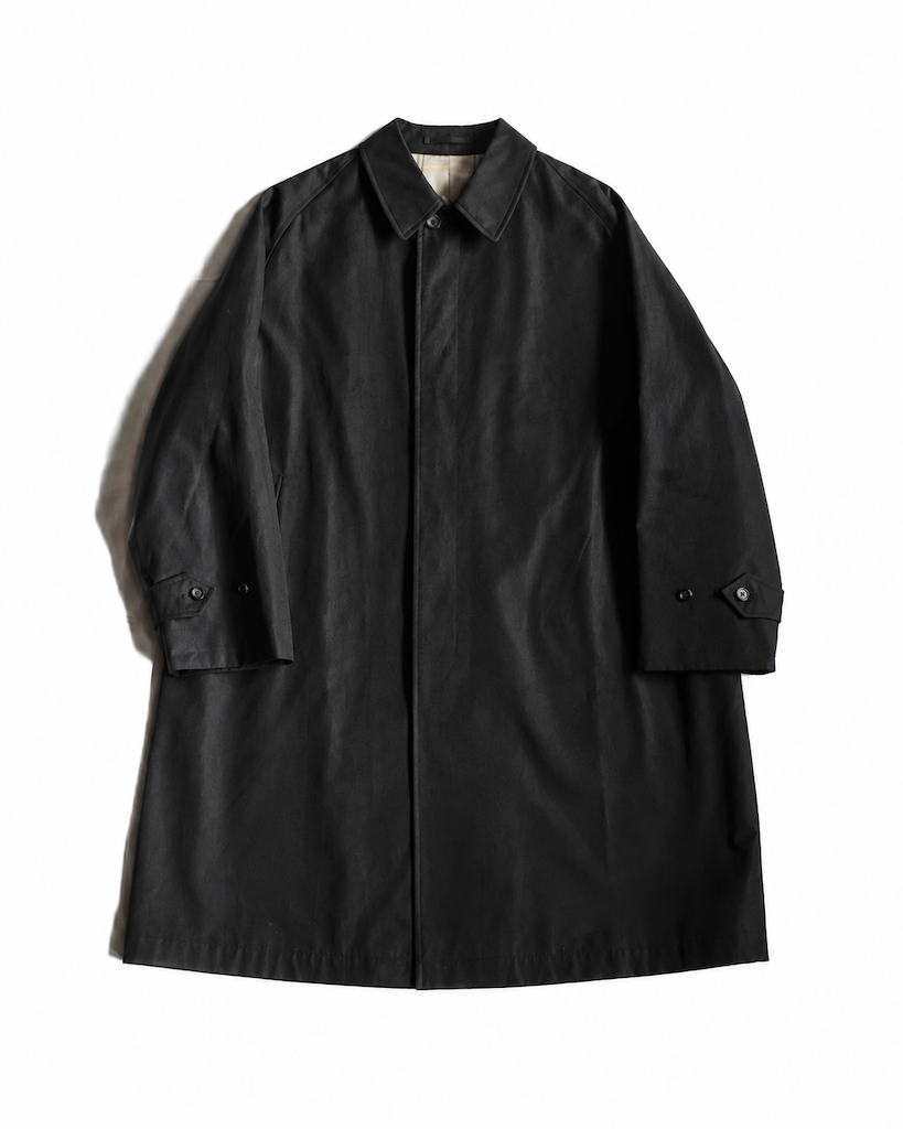 SINGLE RAGLAN COAT Ⅰ - COTTON GABARDINE - BLACK