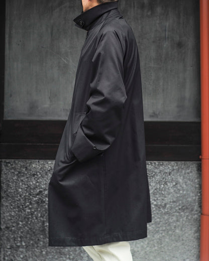 SINGLE RAGLAN COAT Ⅰ - COTTON GABARDINE - BLACK