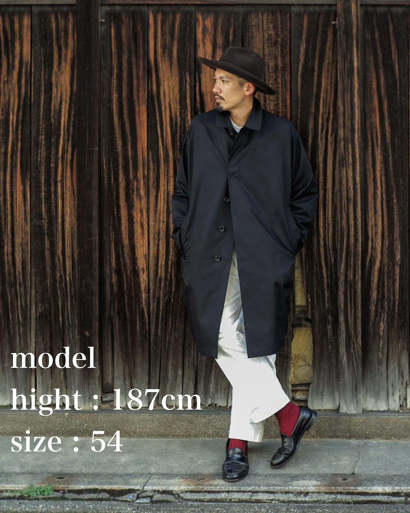 SINGLE RAGLAN COAT Ⅰ - COTTON GABARDINE - NAVY