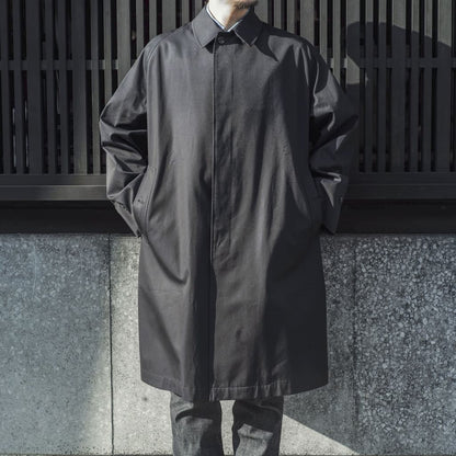 SINGLE RAGLAN COAT Ⅰ - COTTON GABARDINE - NAVY