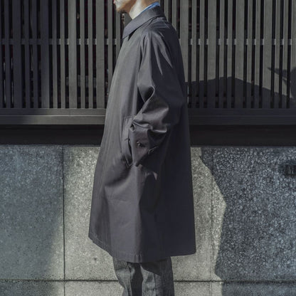 SINGLE RAGLAN COAT Ⅰ - COTTON GABARDINE - NAVY