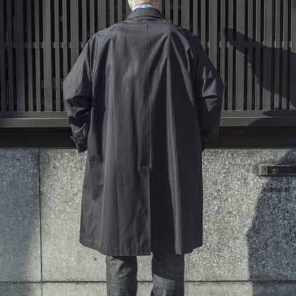 SINGLE RAGLAN COAT Ⅰ - COTTON GABARDINE - NAVY