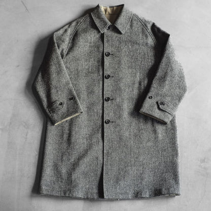 SINGLE RAGLAN COAT Ⅱ - GABARDINE × CAVIAR TWEED - BEIGE