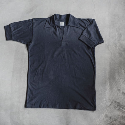 SKIPPER POLO - COTTON RAYON - BLACK & NAVY & NATURAL