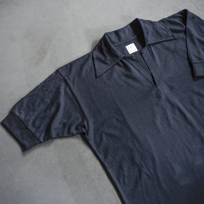 SKIPPER POLO - COTTON RAYON - BLACK & NAVY & NATURAL