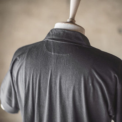 SKIPPER POLO - COTTON RAYON - BLACK & NAVY & NATURAL