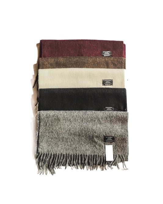 THE INOUE BROTHERS × ANATOMICA - ALPACA BRUSHED SCARF - ECRU & BLACK & GREY & BROWN ＆ BURGUNDY