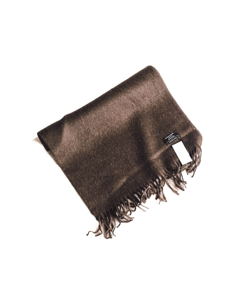 THE INOUE BROTHERS × ANATOMICA - ALPACA BRUSHED SCARF - ECRU & BLACK & GREY & BROWN ＆ BURGUNDY