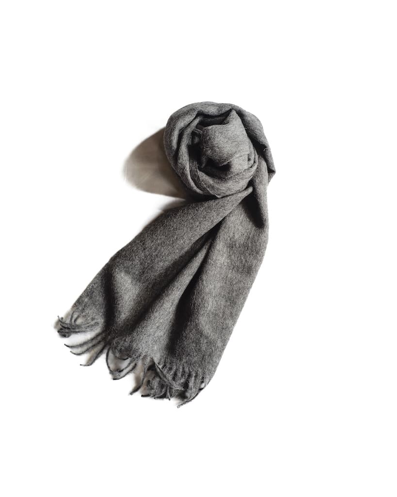 THE INOUE BROTHERS × ANATOMICA - ALPACA BRUSHED SCARF - ECRU & BLACK & GREY & BROWN ＆ BURGUNDY
