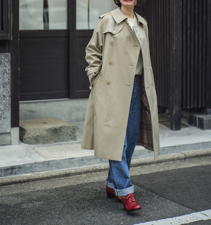 TRENCH COAT for LADIES - COTTON GABARDINE - BEIGE