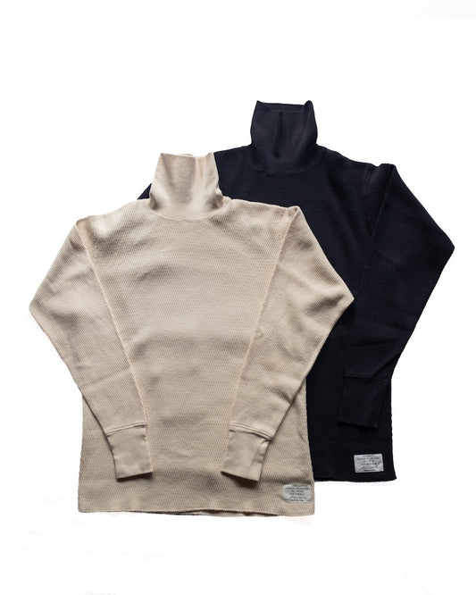 TURTLE NECK THERMAL - COTTON - NATURAL & BLACK