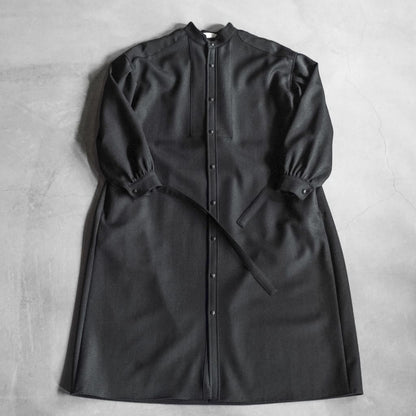 TUSCAN DRESS - WOOL SERGE - BLACK