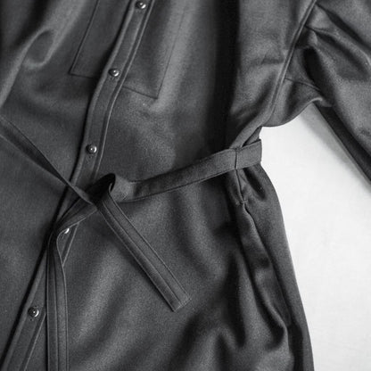 TUSCAN DRESS - WOOL SERGE - BLACK